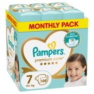 PAMPERS sauskelnės Premium Care, 7 dydis 15+kg, 108 vnt., 80789189