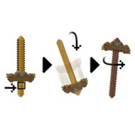 MINECRAFT transformuojamas kardas–kirtiklis, 43 cm, JKC15