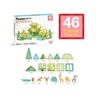 PICASSO TILES Magnetinis konstruktorius su 8 gyvūnais Safari 46 det., PTQ12
