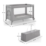 KINDERKRAFT lovelė-maniežas LEODY UP, Grey, KCLEODUPGRY0000