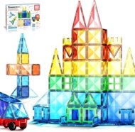 PICASSO TILES Magnetinis konstruktorius su 1 automobiliu 63 det., PT63
