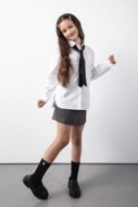 COCCODRILLO marškiniai ilgomis rankovėmis BACK TO SCHOOL GIRL, balti, WC5140102BSG-001-164, 164 cm