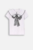 COCCODRILLO marškinėliai CARTOONS GIRL KIDS, balti, ZC4143202CGK-001-122, 122 cm