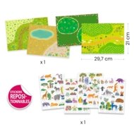 DJECO kūrybinis rinkinys Lift-up Stickers - Animals, DJ00044