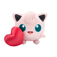 POKEMON pliušinis žaislas Jigglypuff su širdele, 20 cm, PKW3665