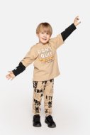 COCCODRILLO marškinėliai ilgomis rankovėmis MAXI MINI BOY KIDS, smėlio spalvos, ZC3143103MBK-002