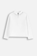 COCCODRILLO marškinėliai ilgomis rankovėmis BACK TO SCHOOL GIRL, balti, WC5143101BSG-001-164, 164 cm