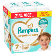 PAMPERS sauskelnės Premium Care Monthly, 7 dydis, 15+kg, 120 vnt., 80883545