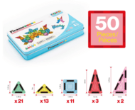 PICASSO TILES Magnetinis konstruktorius Construction set with Pencil box 50 det., PN020