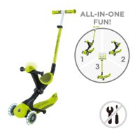 GLOBBER paspirtukas Go Up Deluxe Flash Lights, laimo žalia, 748-606