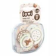 LOVI dinaminis silikoninis čiulptukas Teddy Love, 6-18m, 2 vnt., 22/936