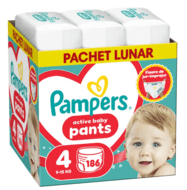 PAMPERS sauskelnės-kelnaitės Pants Monthly, 4 dydis, 9-15kg, 186 vnt., 80894758