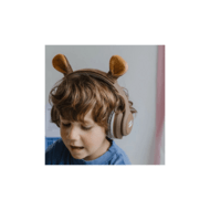 KIDYWOLF belaidės vaikiškos ausinės su keičiamomis lokio ausimis, KIDYEARS-BT-BEAR