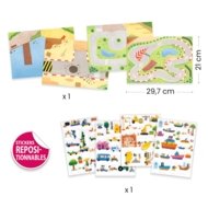 DJECO kūrybinis rinkinys Lift-up Stickers - Vechicles, DJ00043