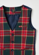 OVS BOY3-10Y VEST 2M 9-10 GREEN CHECK 001913375