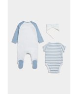 MOTHERCARE šliaužtinukas ilgomis rankovėmis, smėlinukas trumpomis rankovėmis ir seilinukas , FB273 