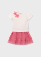 MAYORAL marškinėliai trumpomis rankovėmis ir sijonas, camellia, 3.946-82, 140 cm