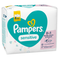 PAMPERS drėgnos servetėlės kūdikiams SENSITIVE, 4x52 vnt.