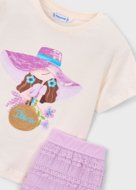 MAYORAL marškinėliai trumpomis rankovėmis ir šortai, lilac, 3.231-76, 134  cm