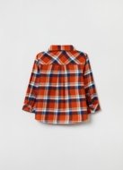 OVS BOY9-36M SHIRTS L/S 2M 12-18 ORANGE/BLUE CHECK 001849999