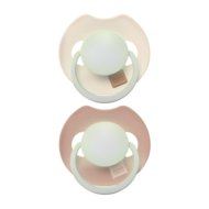 LOVI dinaminis silikoninis čiulptukas Prime, Ivory Glow/Blush Glow, 18m+, 2 vnt., 34/438