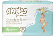 GIGGLES sauskelnės Premium Twin Xlarge, 6 dydis, 15+ kg, 20 vnt.