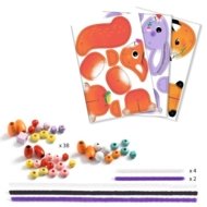 DJECO Vėrimas su pūkuotomis vielutėmis Mieli gyvūnai, DJ00084