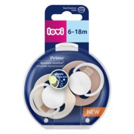LOVI dinaminis silikoninis čiulptukas Prime, Ivory Glow/Blush Glow, 6-18m, 2 vnt., 34/437