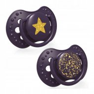 LOVI silikoninis dinaminis čiulptukas STARDUST, 18m+, 2 vnt, violet, 22/895_violet