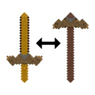 MINECRAFT transformuojamas kardas–kirtiklis, 43 cm, JKC15