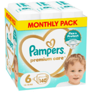 PAMPERS sauskelnės Premium Care Monthly, 6 dydis, 13-18kg, 140 vnt., 80883547