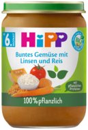 HiPP ekologiška tyrelė „Daržovės su lęšiais ir ryžiais“, nuo 6 mėn., 190 g., 60501