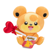 POKEMON pliušinis žaislas Teddiursa su širdele, 20 cm, PKW3664