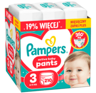 PAMPERS sauskelnės-kelnaitės Pants Monthly, 3 dydis, 6-11kg, 214 vnt., 80894759