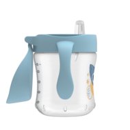 DR.BROWNS gertuvė minkštu snapeliu su rankenėlėm 6m+ 180ml mėlyna TC61004-INTL