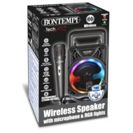 BONTEMPI belaidis garsiakalbis su mikrofonu ir RGB šviesomis, 49 1000