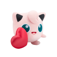 POKEMON pliušinis žaislas Jigglypuff su širdele, 20 cm, PKW3665