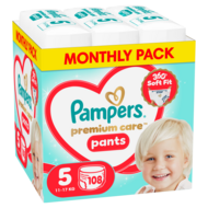 PAMPERS sauskelnės-kelnaitės Premium Pants Monthly, 5 dydis, 11-17kg, 108 vnt., 80894762