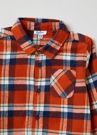 OVS BOY9-36M SHIRTS L/S 2M 12-18 ORANGE/BLUE CHECK 001849999