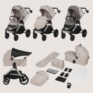 LIONELO universalus vežimėlis LAYLA 3in1, Beige sand, LO-LAYLA 3IN1