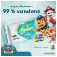 PAMPERS drėgnos servetėlės kūdikiams HARMONIE AQUA PAW PATROL, 3x48 vnt.