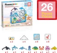 PICASSO TILES Magnetinis konstruktorius su 8 figūrėlėmis Aquarium 26 det., PTQ25
