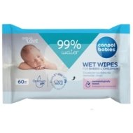 CANPOL BABIES drėgnos servetėlės kūdikiams ir vaikams, 99 % vandens, 60 vnt., 14/200