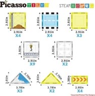 PICASSO TILES Magnetinis konstruktorius su 8 mašinomis Construction 45 det., PTQ11
