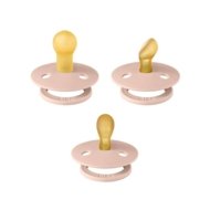 BIBS čiulptukai, Colour Try-It 3-pack Blush (Round, Anatomical, Symmetrical), 0-6 mėn., 1 dydis