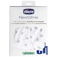 CHICCO paklodės su guma lopšiukui NEXT2ME, 50x83 cm., 2 vnt., Greenery