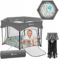 LIONELO žaidimų maniežas ROEL PLUS, 65x85 cm., Grey multicolor