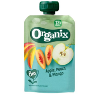 ORGANIX EKO RTE tyrė su persikais, obuoliais ir mangais, 12 mėn., 100 g., 119615