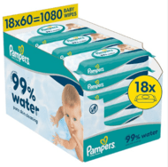 PAMPERS drėgnos servetėlės kūdikiams Wipes Aqua, 60x18 vnt., 80871792