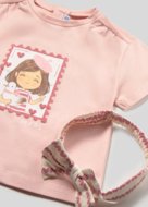 MAYORAL marškinėliai trumpomis rankovėmis ir galvos juosta, peony, 1.081-12, cm